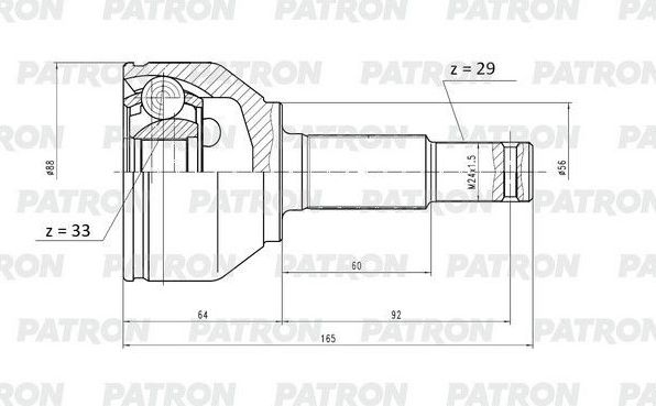 Шрус наружный (граната) Patron. Артикул PCV1150
