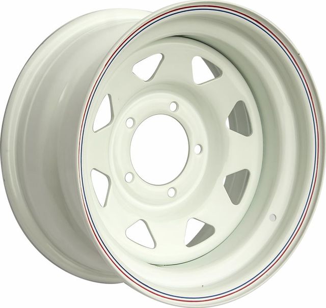 Колёсный диск OFF-ROAD Wheels усиленный стальной белый 5x139,7 8xR16 d110 ET0 (треуг. мелкий) для УАЗ Hunter 2003-2025. Артикул 1680-53910WH-0A17