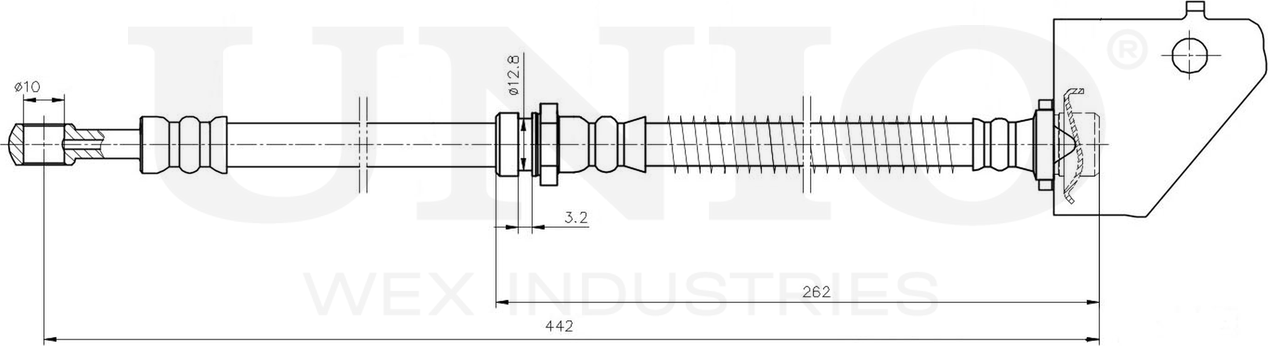 Шланг тормозной (Unio). Артикул BRH-10033