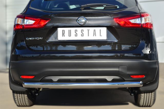Защита RusStal заднего бампера d63 (дуга) для Nissan Qashqai II 2014-2018. Артикул NQQZ-001798