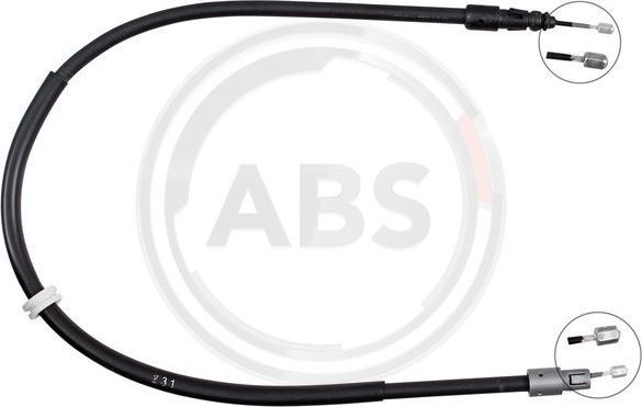 Трос ручника (тросик ручного тормоза) ABS. Артикул K13056