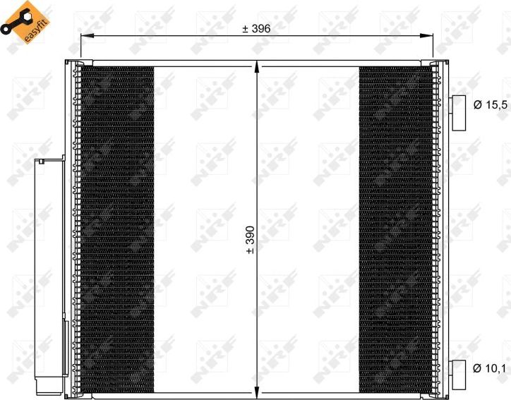 Радиатор кондиционера (конденсатор) NRF (алюминий). Артикул 35859
