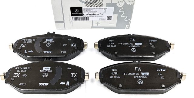 Тормозные колодки Mercedes-Benz передние для Mercedes-Benz CLS III (C257) 2018-2026. Артикул A0004209103