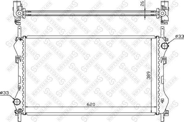 Радиатор охлаждения двигателя Stellox для Ford Transit VI 2000-2006. Артикул 10-25132-SX