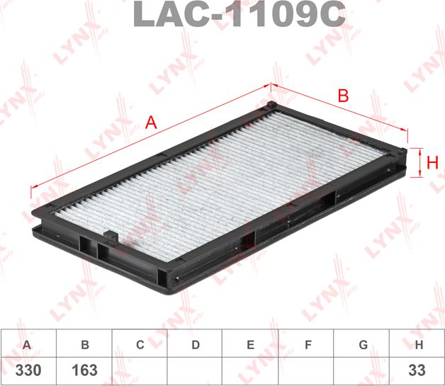 Салонный фильтр LYNXauto. Артикул LAC-1109C