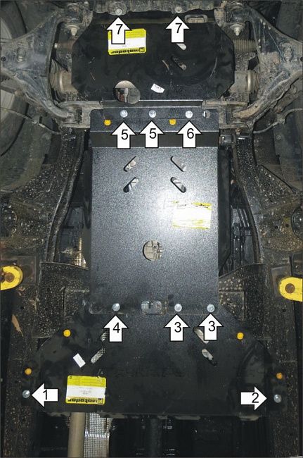 Защита Мотодор для двигателя, ПД, КПП и РК Ford Ranger III 2006-2012. Артикул 10705