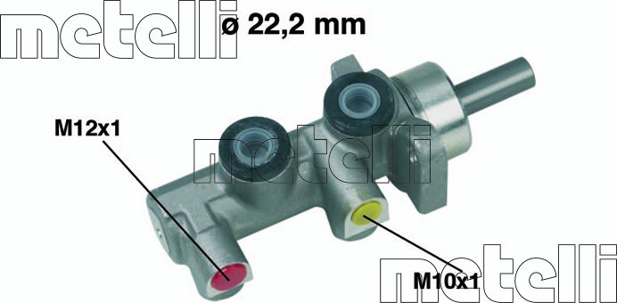 Тормозной цилиндр главный Metelli (алюминий). Артикул 05-0229