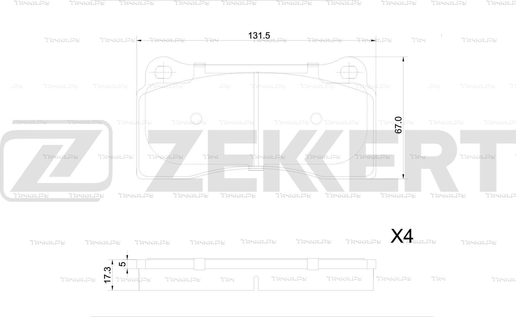 Тормозные колодки Zekkert передние/задние для Jaguar XK I 1996-2006. Артикул BS-1337
