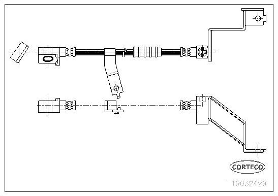 Тормозной шланг Corteco передний правый для Chrysler Voyager III 1995-2001. Артикул 19032429