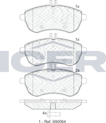 Тормозные колодки Icer. Артикул 181821