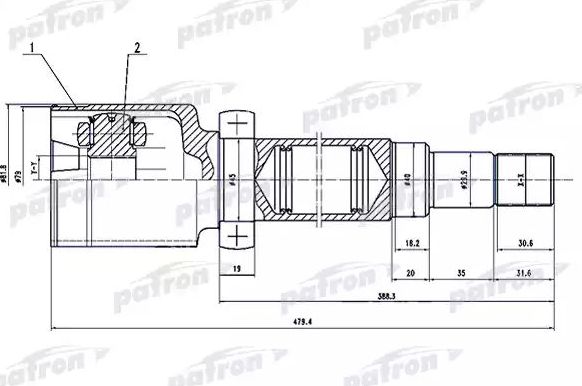 Шрус внутренний (граната) Patron. Артикул PCV1497