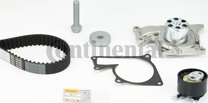 Помпа (водяной насос) с комплектом ремня ГРМ ContiTech для Renault Kangoo II 2008-2026. Артикул CT1184WP1