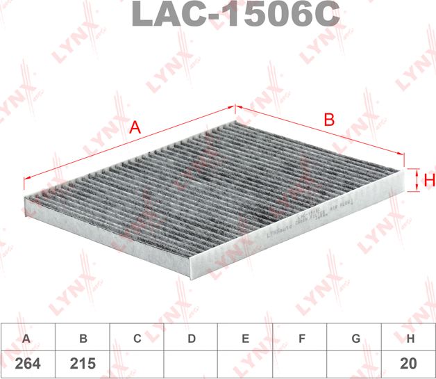 Салонный фильтр LYNXauto. Артикул LAC-1506C