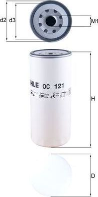 Масляный фильтр Mahle-Knecht для MAN TGL 2018-2026. Артикул OC 121