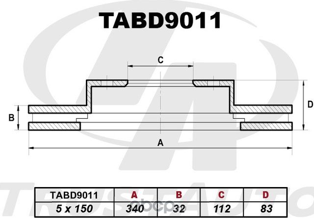 Тормозной диск () (Trustauto). Артикул TABD9011