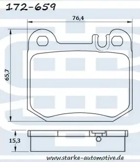 Колодки тормозные задние (Starke). Артикул 172659