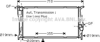 Радиатор охлаждения двигателя AVA. Артикул BW2542