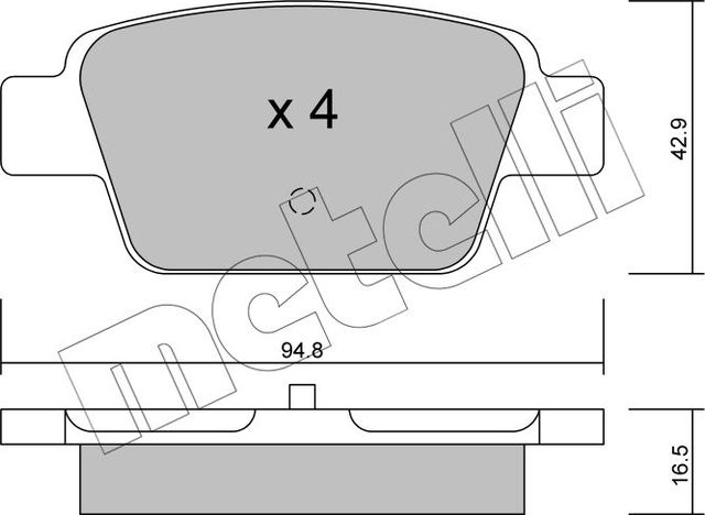 Тормозные колодки Metelli задние для Fiat Multipla I 2002-2010. Артикул 22-0323-0