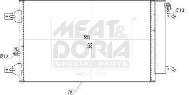 Радиатор кондиционера (конденсатор) Meat & Doria для Volkswagen Sharan I 1995-2010. Артикул 991066