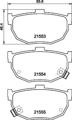 Тормозные колодки Nisshinbo задние для JAC J5 (Heyue) 2011-2026. Артикул NP2014