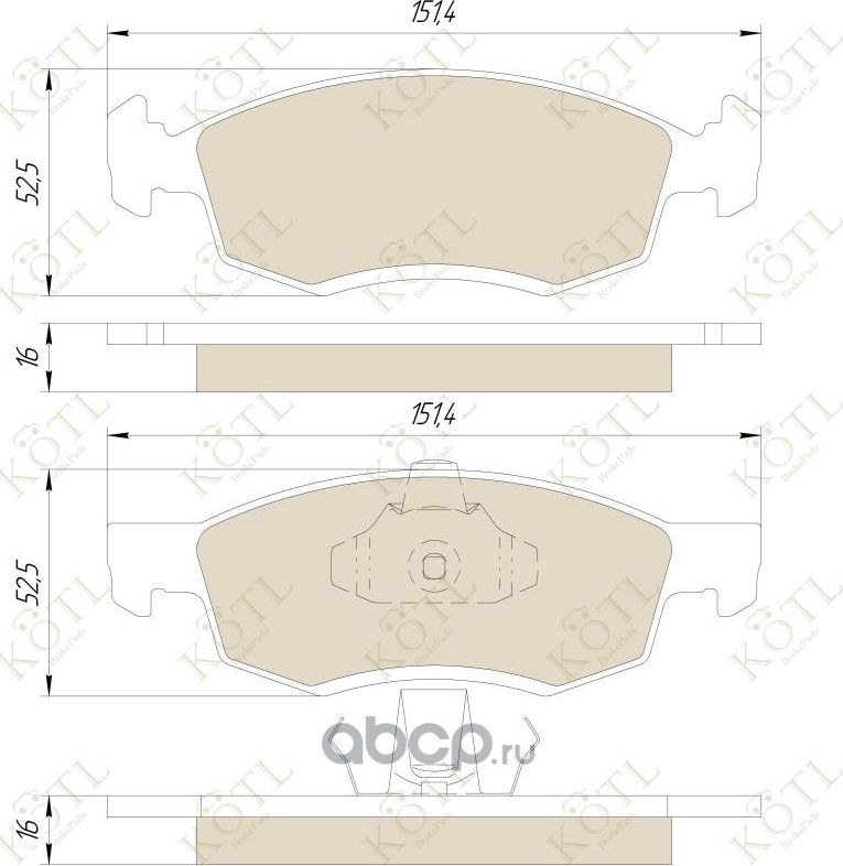 Колодки тормозные дисковые передние к-т RENAULT LOGAN универсал/пикап 06-> (Kotl) Kotl. Артикул 1749kt