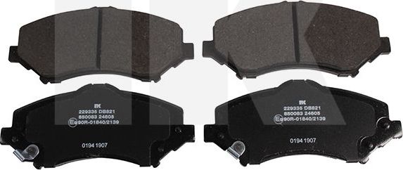 Тормозные колодки NK передние для Dodge Journey I 2008-2026. Артикул 229335