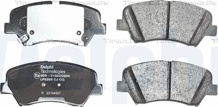 Тормозные колодки Delphi (Low-Metallic) передние для Kia Carens III (RP) 2013-2026. Артикул LP2293