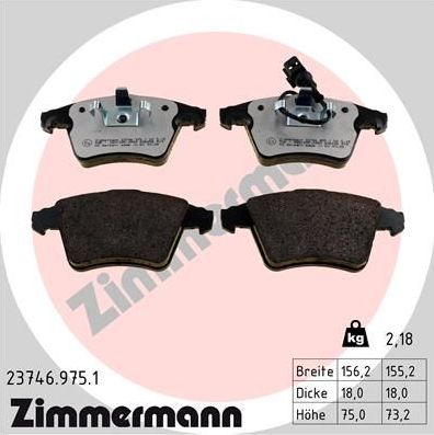 Тормозные колодки Zimmermann rd:z. Артикул 23746.975.1