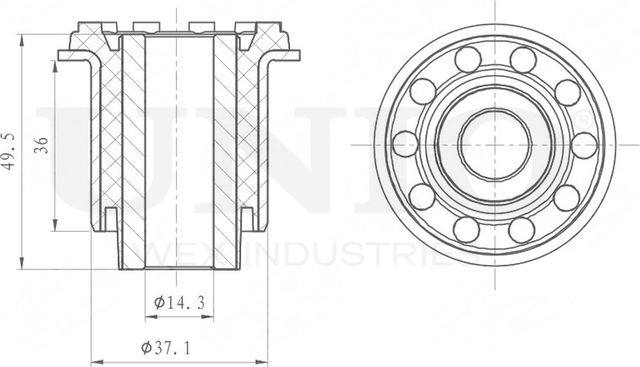 Сайлентблок рычага подвески (Unio). Артикул RMP-20501