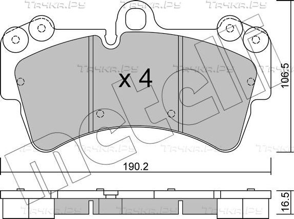 Тормозные колодки Metelli передние для Audi Q7 I (4L) 2006-2015. Артикул 22-0654-0