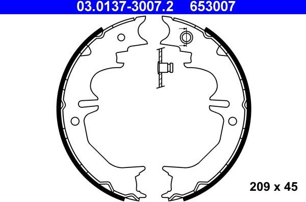 Тормозные колодки (стояночная тормозная система) ATE. Артикул 03.0137-3007.2