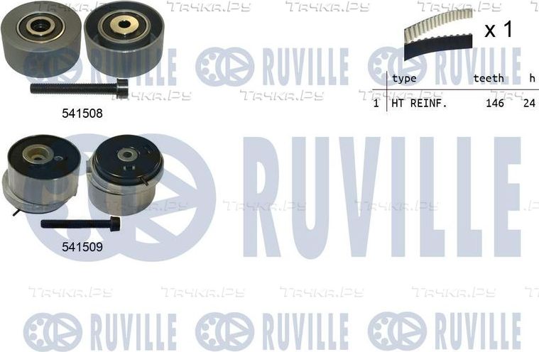 Ремень ГРМ с роликами (комплект) Ruville для Opel Mokka I 2012-2026. Артикул 550320
