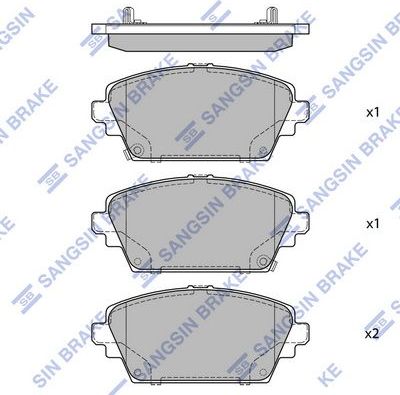 Тормозные колодки Sangsin Hi-Q. Артикул SP1582A