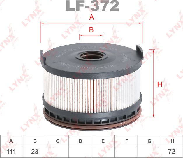 Топливный фильтр LYNXauto для Mercedes-Benz GLB I (X247) 2019-2026. Артикул LF-372