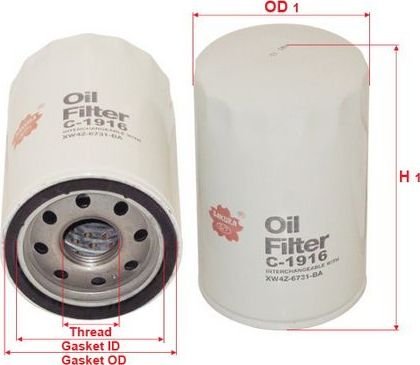 Масляный фильтр Sakura. Артикул C-1916