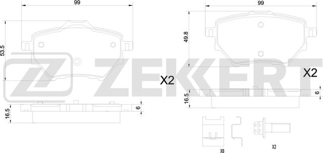 Тормозные колодки Zekkert задние для Haval H2 2014-2026. Артикул BS-1346