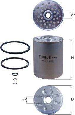 Топливный фильтр Mahle для Jeep CJ 1983-1987. Артикул KX 24D