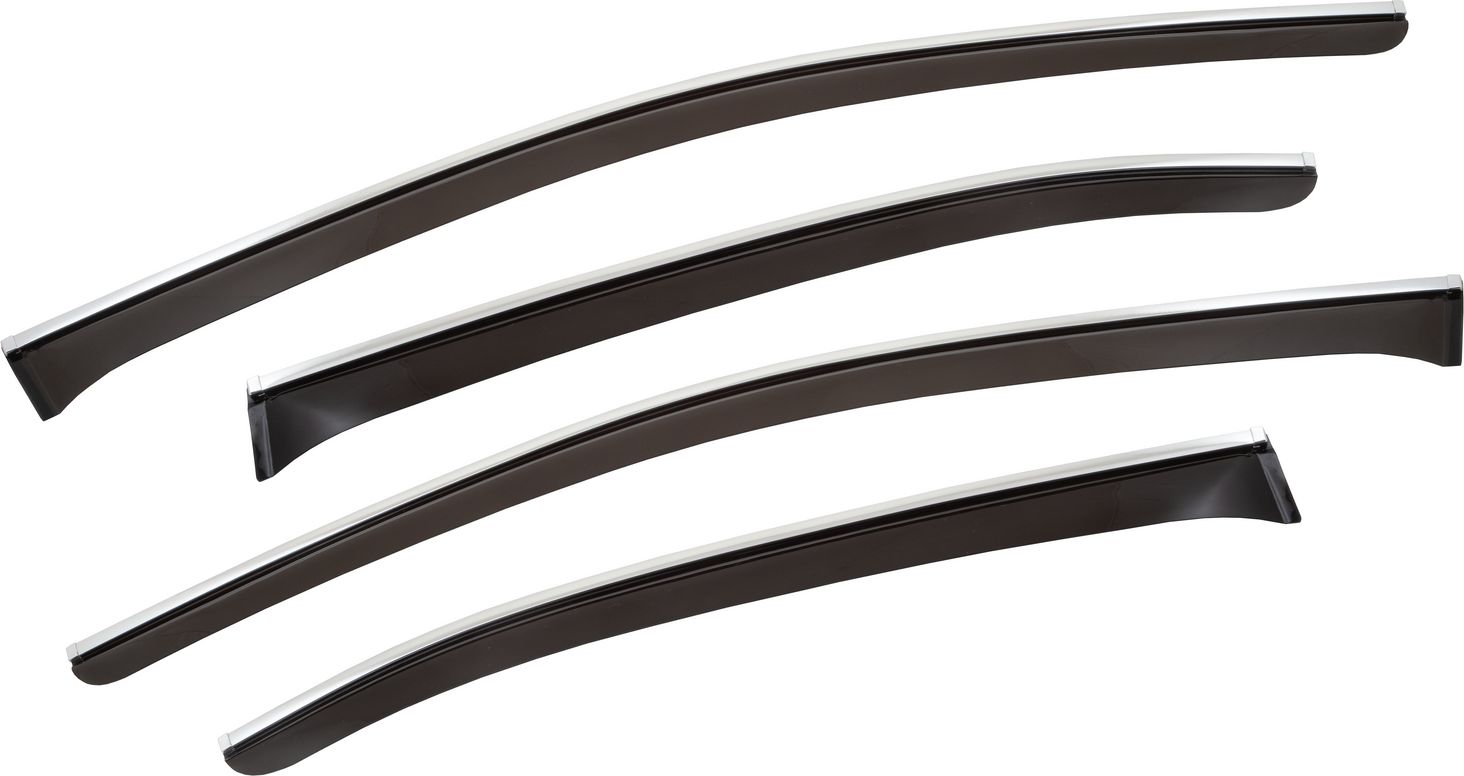 Дефлекторы Chromex для окон (c хром. молдингом) (скотч 3М) (4 шт.) Toyota Corolla E210 седан 2018-2026. Артикул CHROMEX.63028