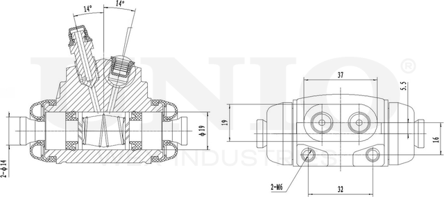 Цилиндр тормозной рабочий (Unio). Артикул BRC-20512