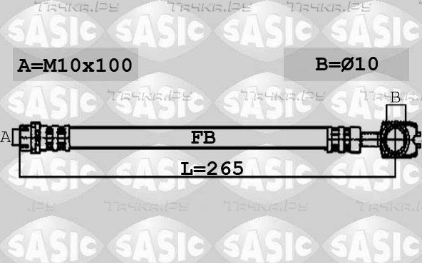 Тормозной шланг Sasic задний для Volkswagen Passat CC I 2008-2012. Артикул 6606105