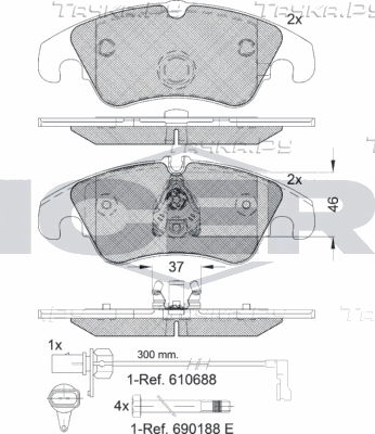 Тормозные колодки Icer передние для Audi SQ5 I (8R) 2013-2017. Артикул 181862-202