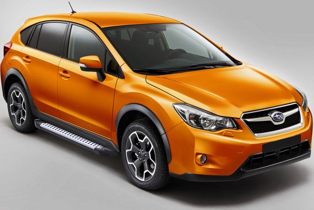 Пороги алюминиевые Rival Bmw-Style круг для Subaru XV I 2011-2016. Артикул D173AL.5402.1