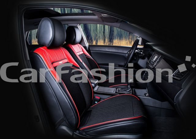 Накидки универсальные CarFashion Arcenal на передние сидения авто, цвет Красный/Черный. Артикул 21466