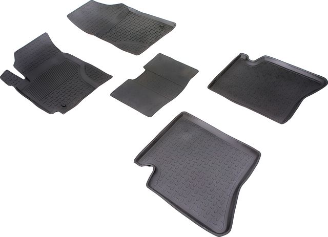 Коврики резиновые Seintex с высоким бортиком для салона Geely MK 2008-2026. Артикул 85286