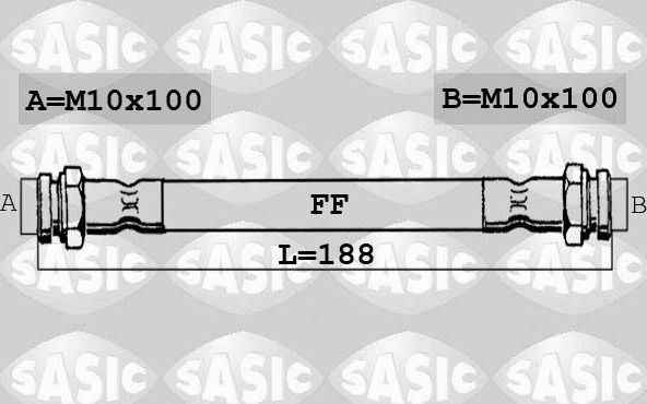 Тормозной шланг Sasic задний для Fiat 500 II 2007-2026. Артикул 6606028