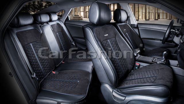 Накидки универсальные CarFashion Stalker Plus для авто, цвет Черный/Черный/Синий. Артикул 22423