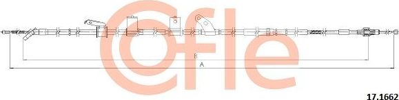 Трос ручника (тросик ручного тормоза) Cofle. Артикул 92.17.1662