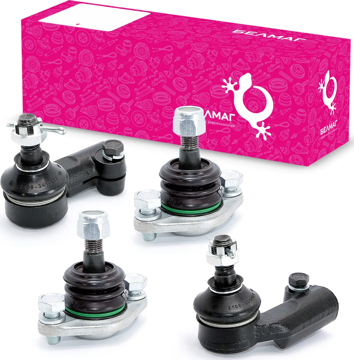 Комплект Конвейерный LADA 11171921101221702190 ( шар.опоры Конвейерный 2 шт., наконечники БелМаг BM.0091 (Belmag). Артикул BM.0091