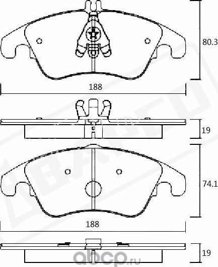 Колодки тормозные дисковые пер. MB CLS (C218) 11- (X218) 14- C-CLASS (Bapco) Bapco. Артикул BP0371