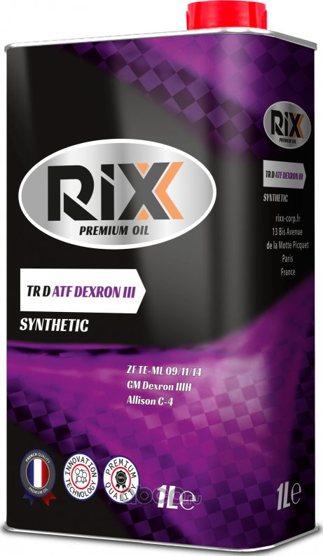 Трансмиссионное масло RIXX TR D ATF DEXRON-III  1 л Rixx. Артикул rx0001atx